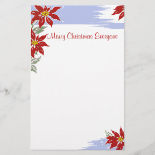 Jul Poinsettias 2 Stationeri Brevpapper