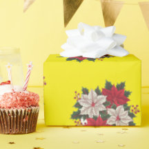 Jul Poinsettias Gift Wrap Helgdag Wrap
