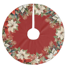 Jul Poinsettias Julgransmatta Borstad Polyester