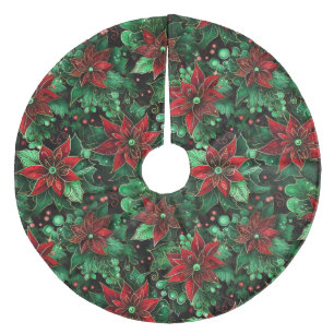 Jul Poinsettias Julgransmatta Fleece