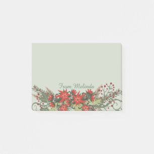 Jul Poinsettias Swag Personlig Post-it Block