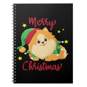 Jul Pomeranian God Jul T-Shirt Anteckningsbok