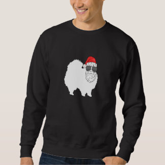 Jul Pomeranian Hund Har Klätt Sig Som Tomte Lång Ärmad Tröja