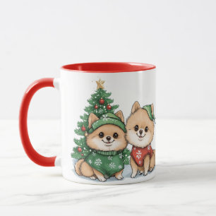 Jul Pomeranian Hundar Mugg
