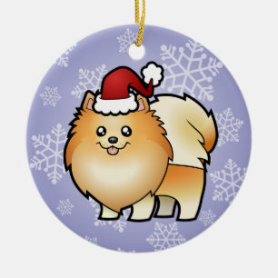 Jul Pomeranian Julgransprydnad Keramik