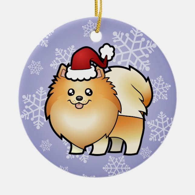 Jul Pomeranian Julgransprydnad Keramik (Framsidan)