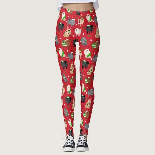 Jul Pomeranians Leggings (Framsida)