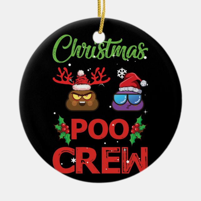 Jul Poo Crew-julklapp Emoji Julgransprydnad Keramik (Framsidan)