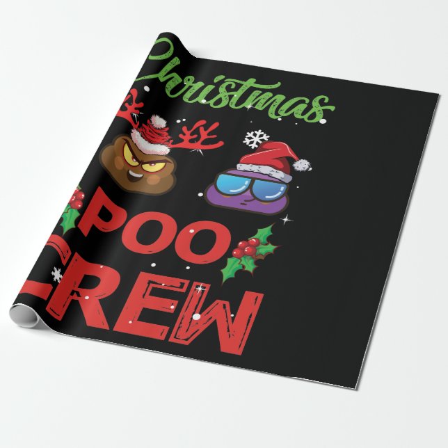 Jul Poo Crew-julklapp Emoji Presentpapper (Utrullad)