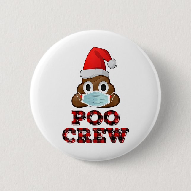 Jul Poo Crew Shirt Ansikte Mask Poop Emoji Red Knapp (Framsida)