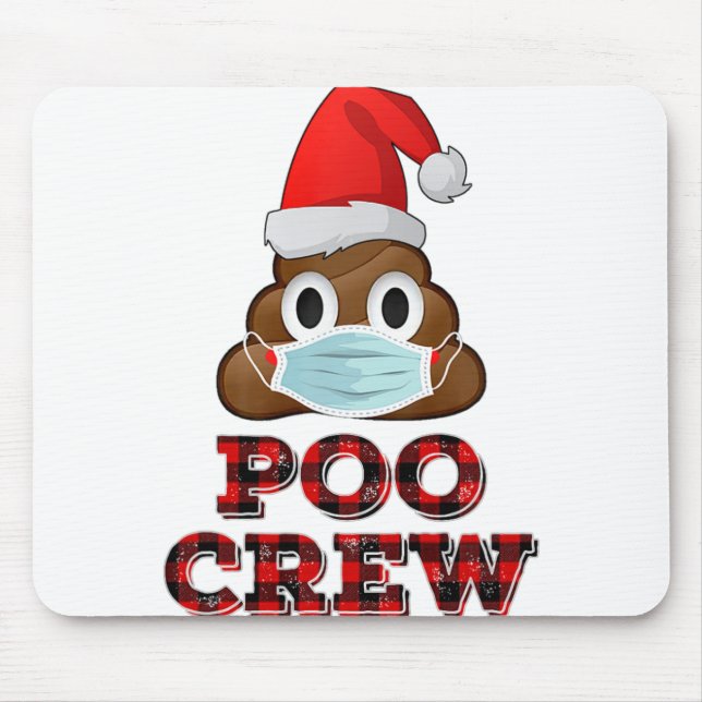 Jul Poo Crew Shirt Ansikte Mask Poop Emoji Red Musmatta (Framsidan)