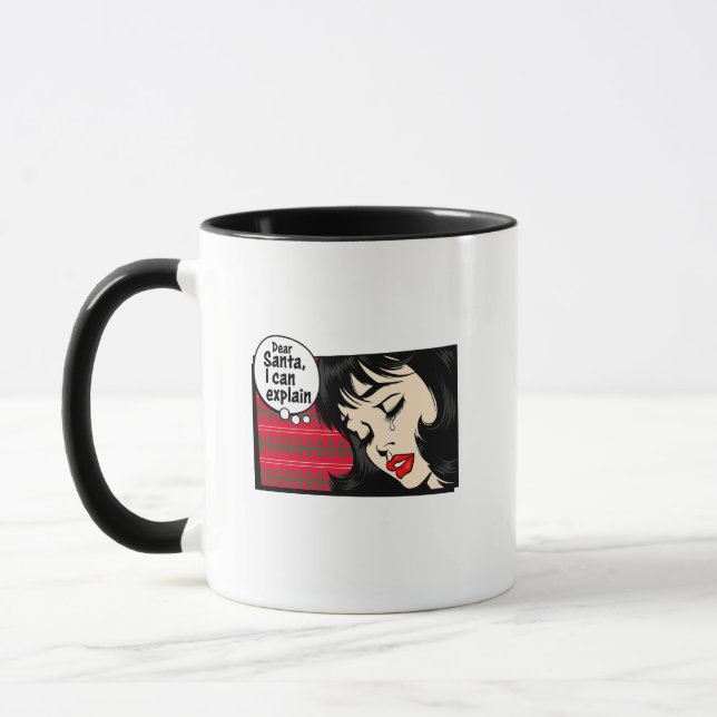 Jul Pop Art Flickan Tomte Jag Kan Förklara Mugg (Vänster)