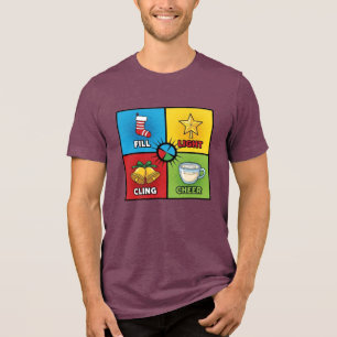 Jul Pop Art Fyll Ljusstake Kläng Glädje T Shirt