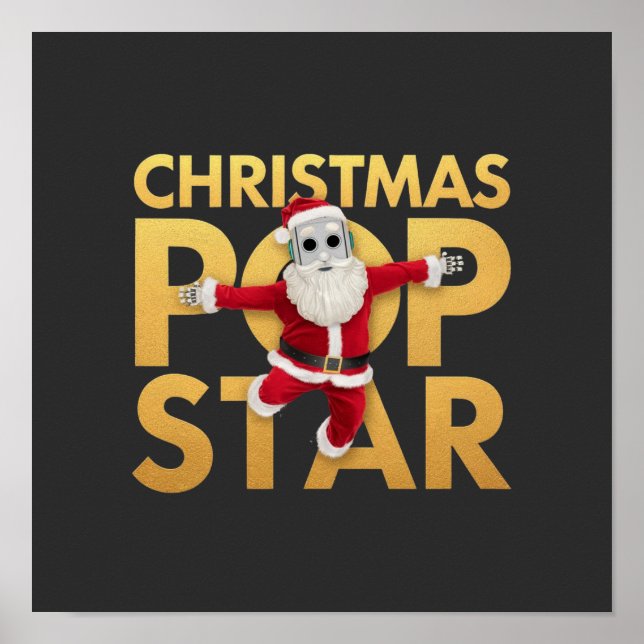 Jul Popstjärna Söt & Färgrik Högtid  Poster (Framsidan)
