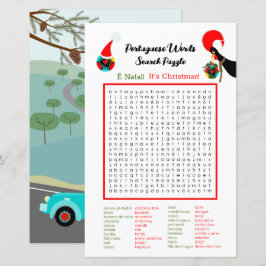 Jul - Portugisiska Ord Search Puzzle för barn