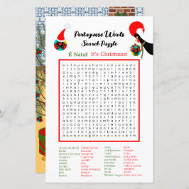 Jul - Portugisiska Ord Search Puzzle för barn