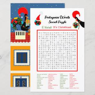 Jul - Portugisiska Ord Search Puzzle för barn