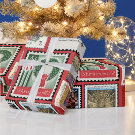 Jul Postage Frimärke Värld runt Presentpapper