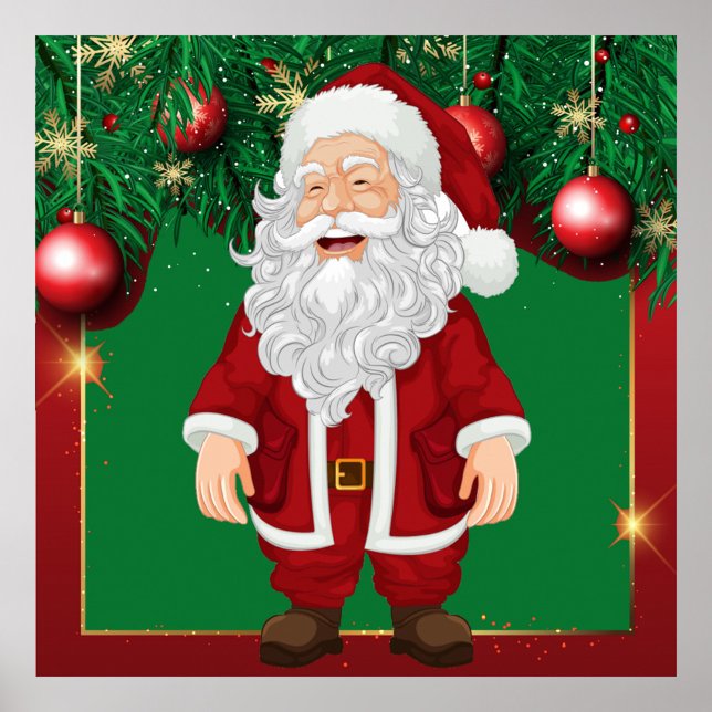 Jul Poster (Illustration of a happy Santa Claus, man!)
