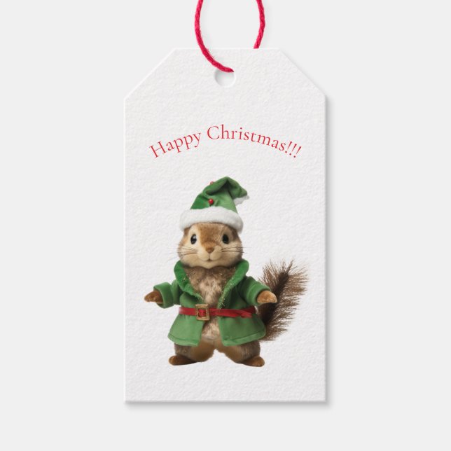 JUL PRESENTKORT SÄLLSKAPSDJUR EKRORRE PRESENTETIKETT (Framsidan)