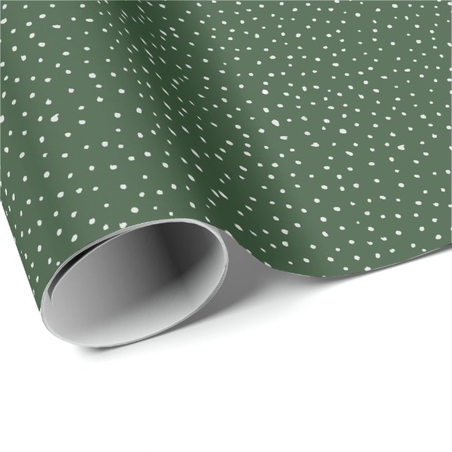 Jul prickig kräm på skogsgrön presentpapper (Rullad Hörn)