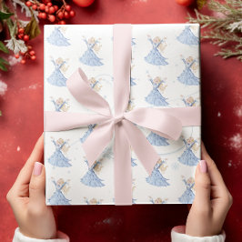 Jul Princess Blue Winter Snöflingor Presentpapper