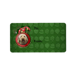 Jul - pryda korridorerna - Goldendoodles Adressetikett