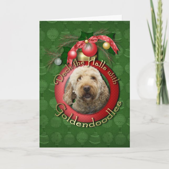 Jul - pryda korridorerna - Goldendoodles Helgkort (Framsida)