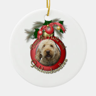 Jul - pryda korridorerna - Goldendoodles Julgransprydnad Keramik