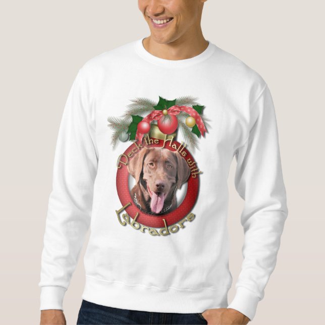 Jul - pryda korridorerna - Labradors - choklad Sweatshirt (Framsida)