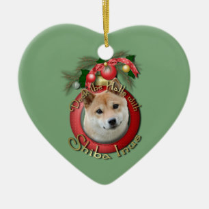 Jul - pryda korridorerna - Shiba Inu Julgransprydnad Keramik