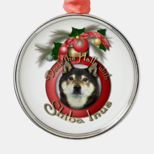 Jul - pryda korridorerna - Shiba Inus - Yasha Julgransprydnad Metall