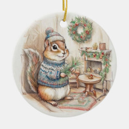 Jul Prydnad för Chipmunk Vilda Djur Julgransprydnad Keramik