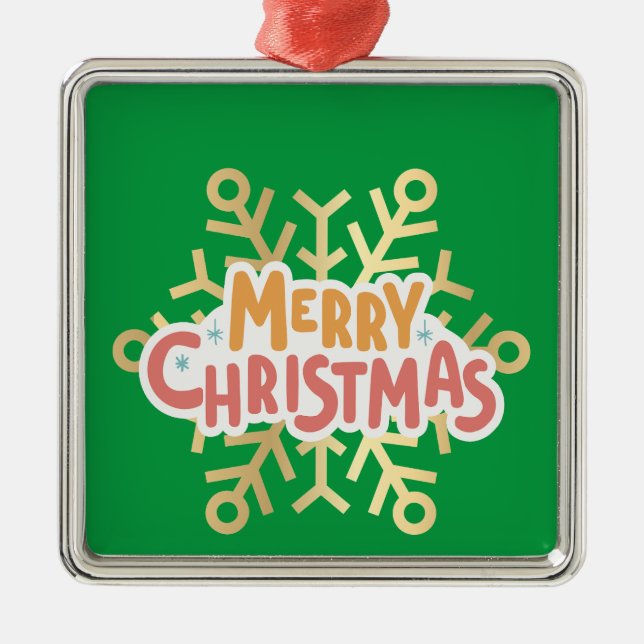 Jul, prydnadsföremål med snöflake 03 julgransprydnad metall (Framsidan)