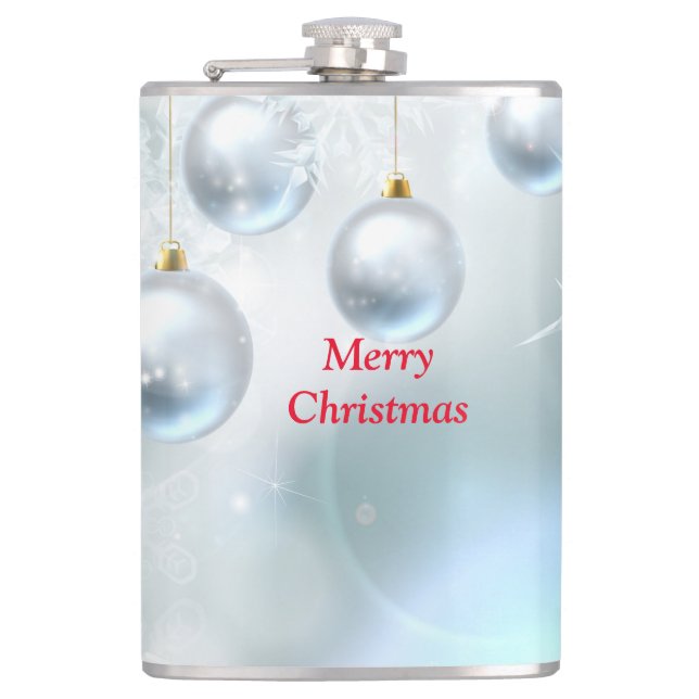 jul-prydnadsföremål och snöflingor fickplunta (Framsidan)