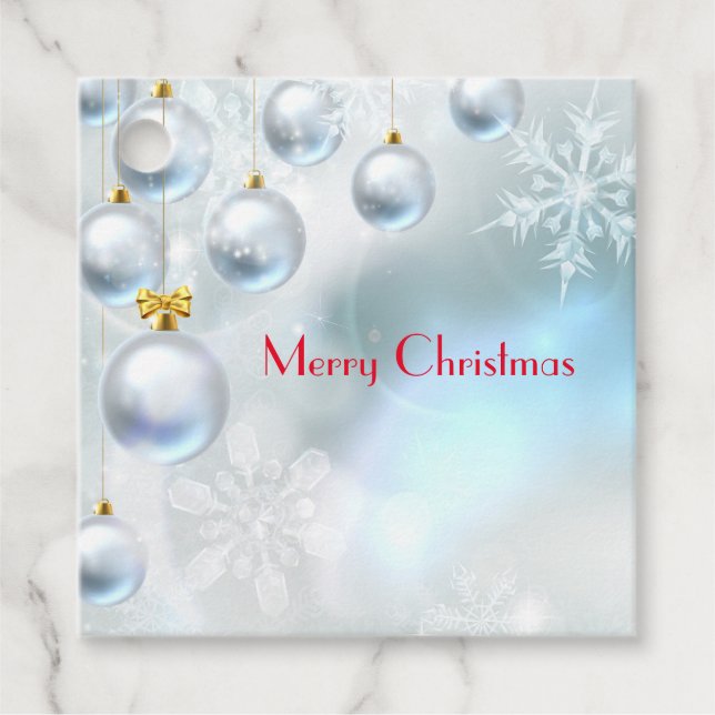 jul-prydnadsföremål och snöflingor gåvor etiketter (Framsida)