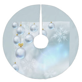 jul-prydnadsföremål och snöflingor julgransmatta borstad polyester