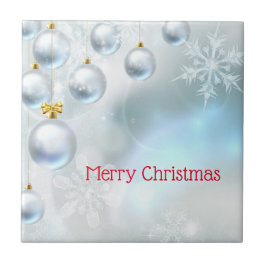 jul-prydnadsföremål och snöflingor kakelplatta