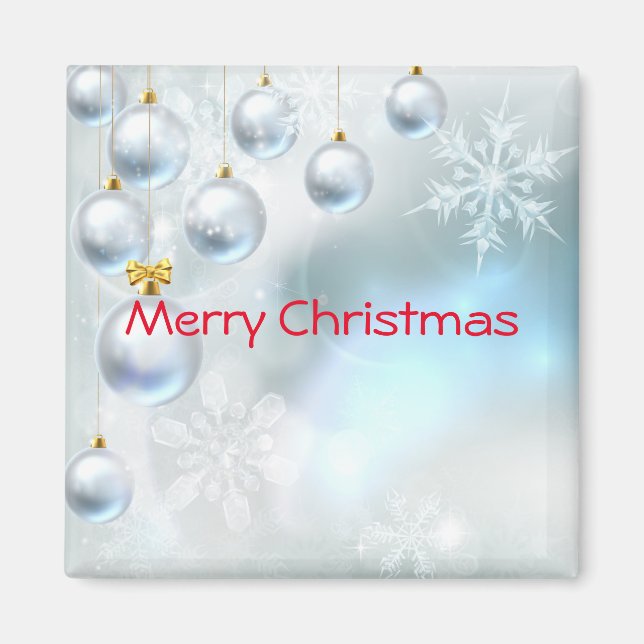 jul-prydnadsföremål och snöflingor magnet (Framsidan)