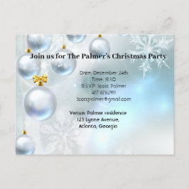 jul-prydnadsföremål och snöflingor meddelande vykort