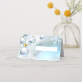 jul-prydnadsföremål och snöflingor placeringskort