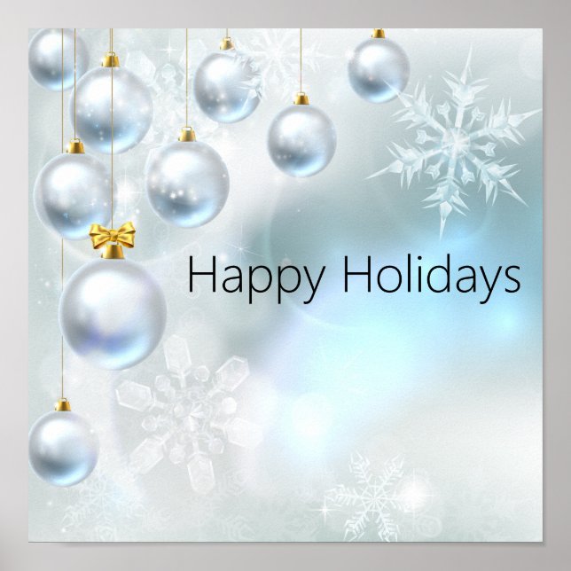 jul-prydnadsföremål och snöflingor poster (Framsidan)