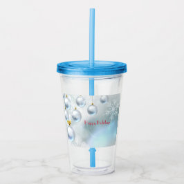 jul-prydnadsföremål och snöflingor take away mugg