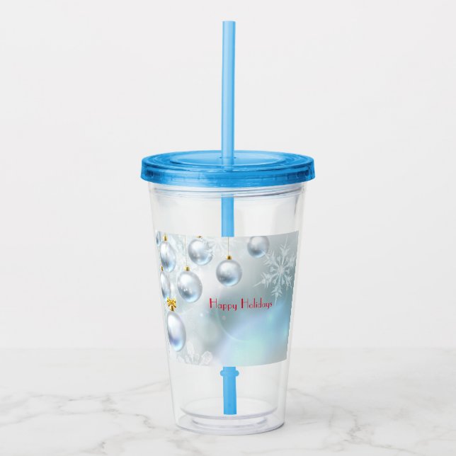 jul-prydnadsföremål och snöflingor take away mugg (Framsida)