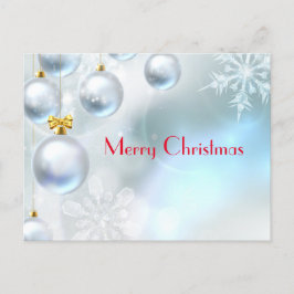 jul-prydnadsföremål och snöflingor vykort