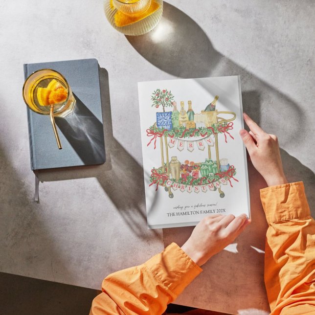 Jul Pub Cart Photo Julkort (Skapare uppladdad)