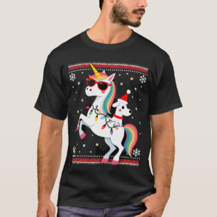 Jul Pudel Enhörning Solglasögon Poodles T-Shirt
