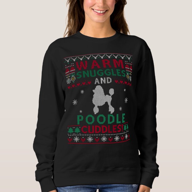 Jul Pudel Hund Ugly Sweater Stil T Shirt (Framsida)