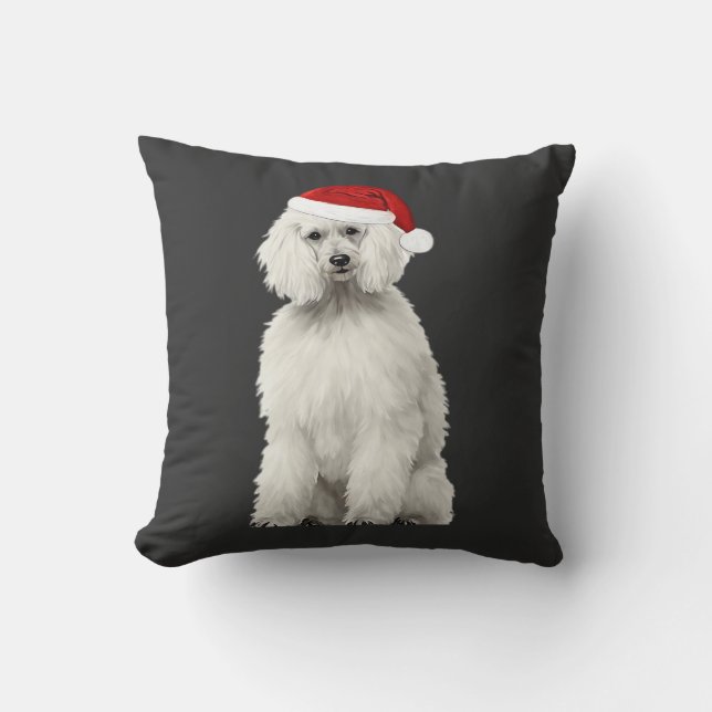 Jul Pudel Julgran Hund Valp Akvarell Kudde (Framsida)