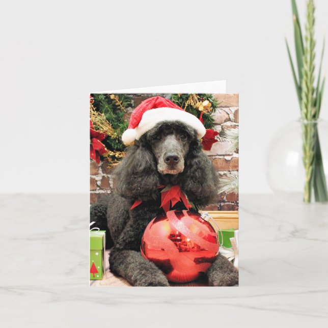 Jul - pudel - lilja helgkort (Framsida)